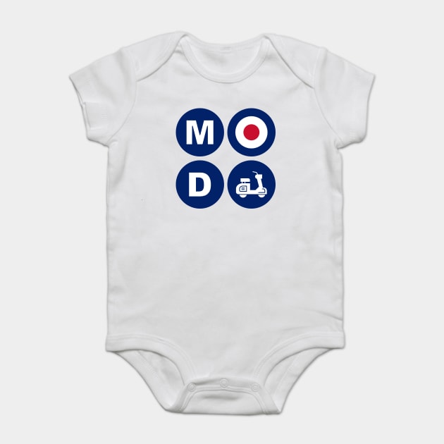 Mod Scooter Roundel Design Baby Bodysuit by Timeless Chaos